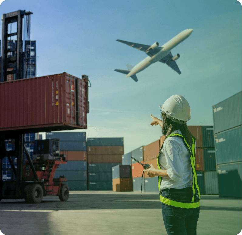 Port and airport logistics management with worker and cargo shipment