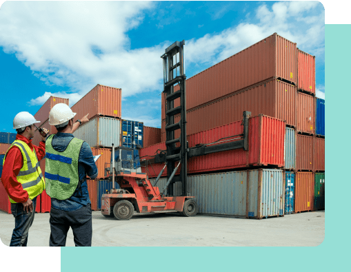 ftl surface transportation services cargo container loading with forklift